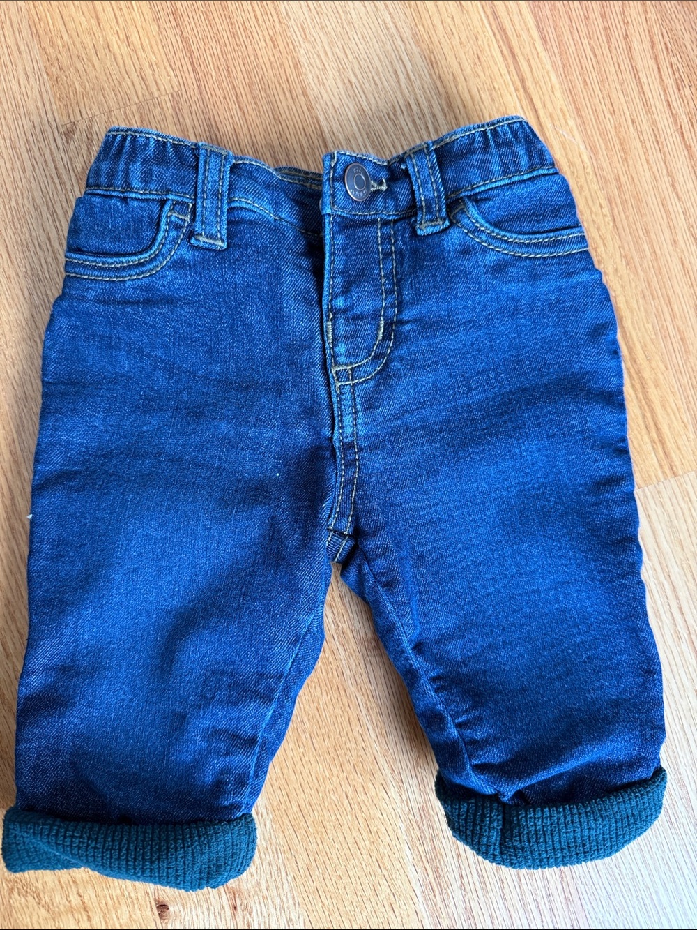 Baby Dark Blue Lined Denim Jeans